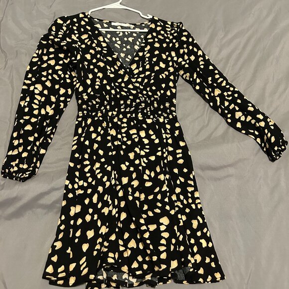 Lush Women's XSmall Long Sleeve Heart Pattern Mini Dress - Picture 1 of 3